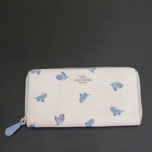 Coach X Disney Cinderella Accordion Zip Wallet with Blue Bird Design C2893